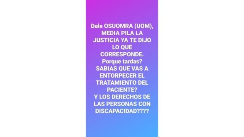 "No quieren cumplir el plan médico obligatorio que es lo más básico"